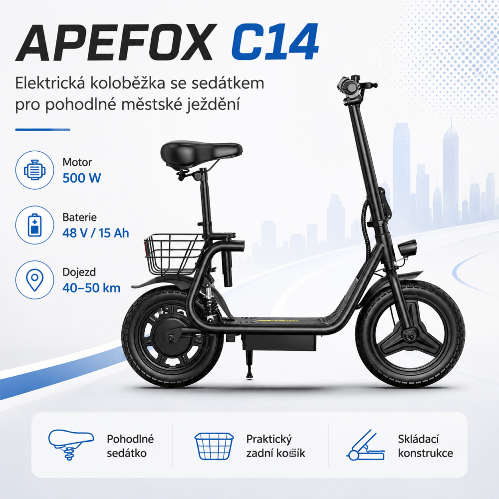 APEFOX C14 pro pohodlné městské ježdění