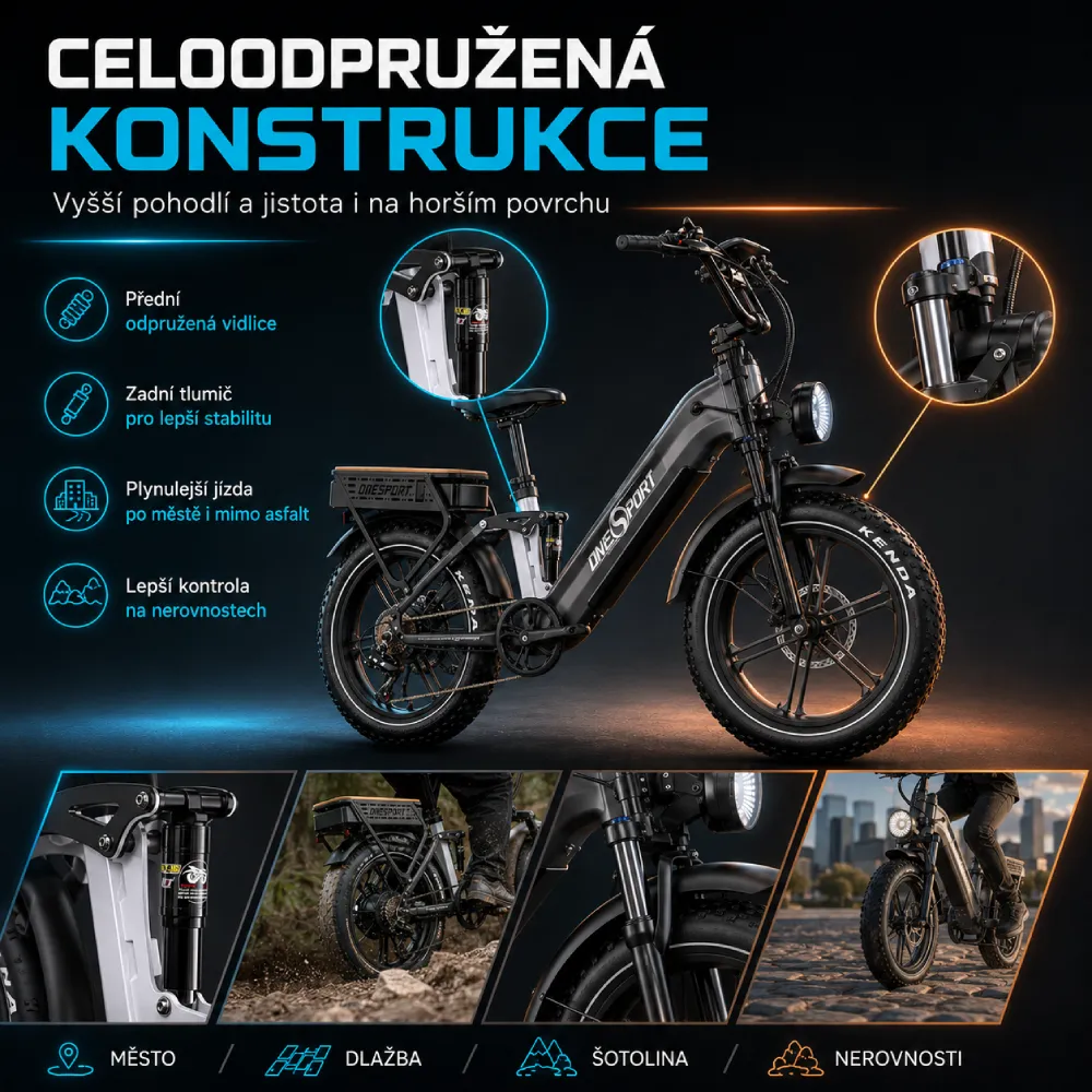 ONESPORT OT08 PRO celoodpružená konstrukce