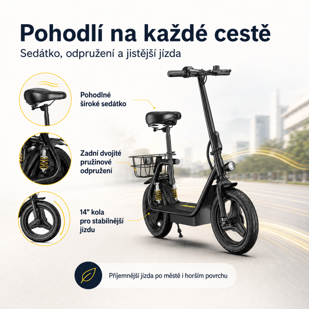 APEFOX C14 pohodlné sedátko a zadní odpružení