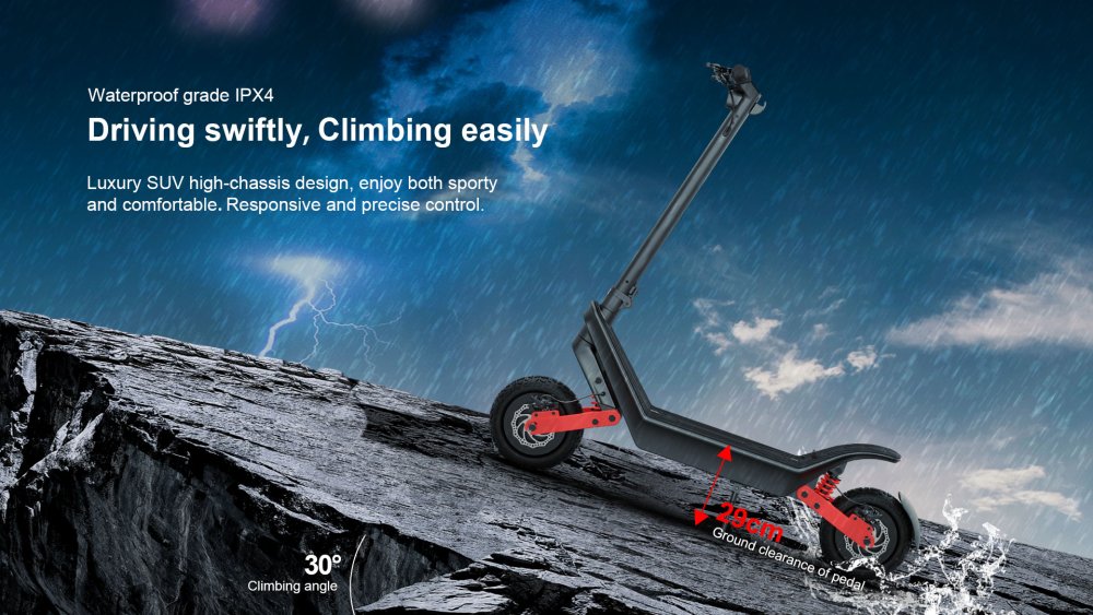 HX X10: Terénní elektrokoloběžka s duálním motorem a extrémním dojezdem