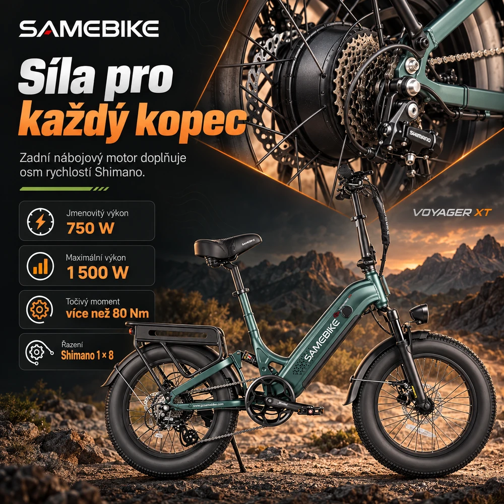 SAMEBIKE Voyager XT motor a pohon