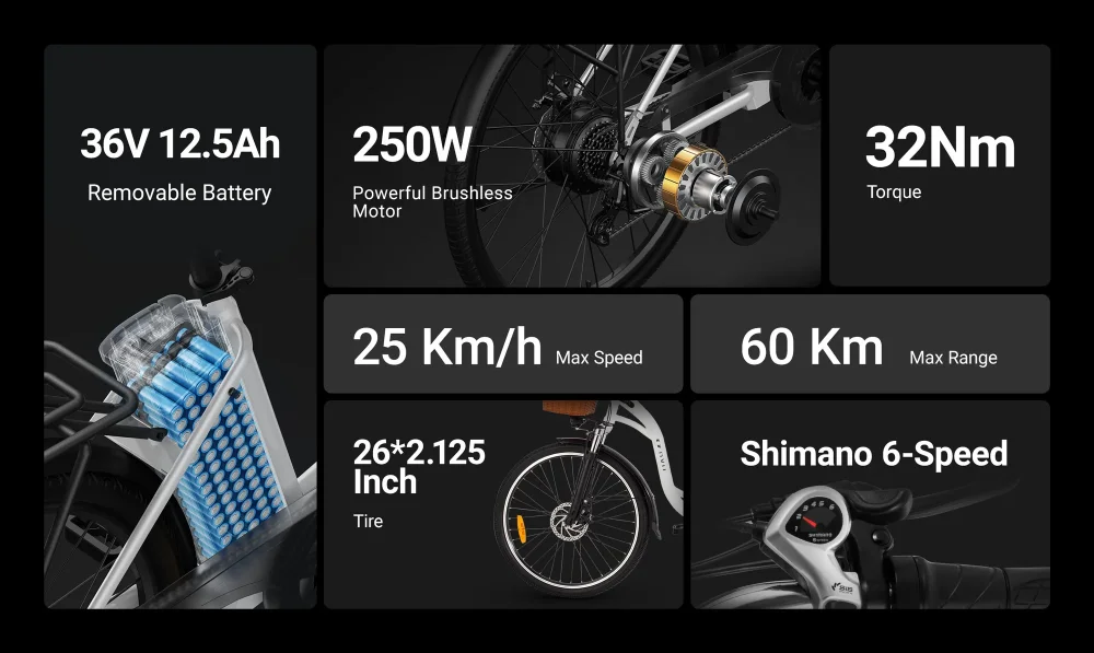 DYU C6: Spolehlivé a plně vybavené městské elektrokolo