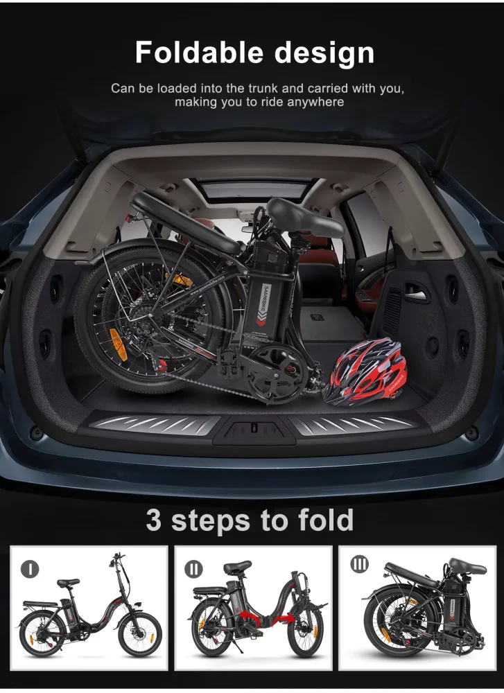 Samebike CY20 – složený e-bike, kompaktní rozměry