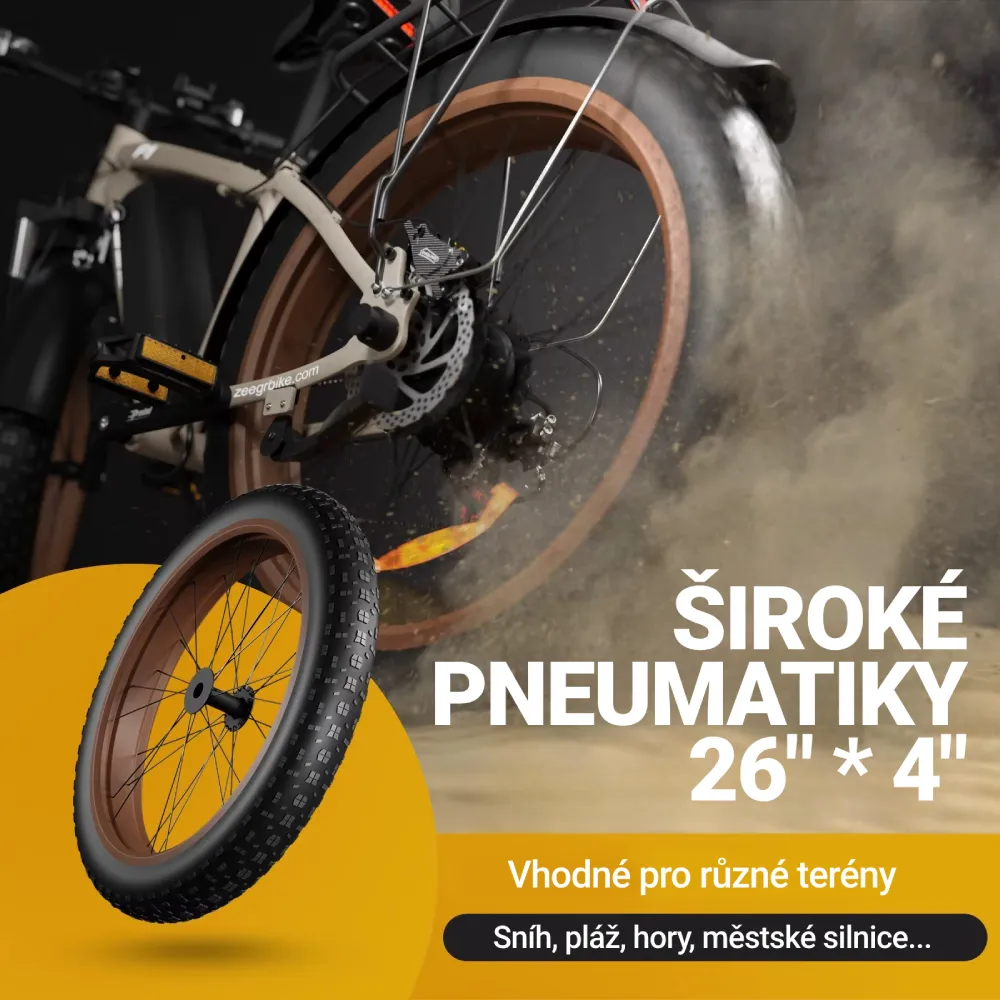 Fatbike Beach Cruiser F1 - tlusté a velké pneu