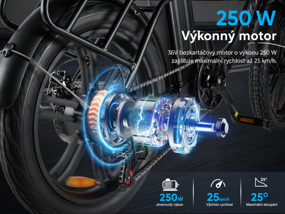 SAMEBIKE CY20 Pro v bílém provedení se skládacím rámem