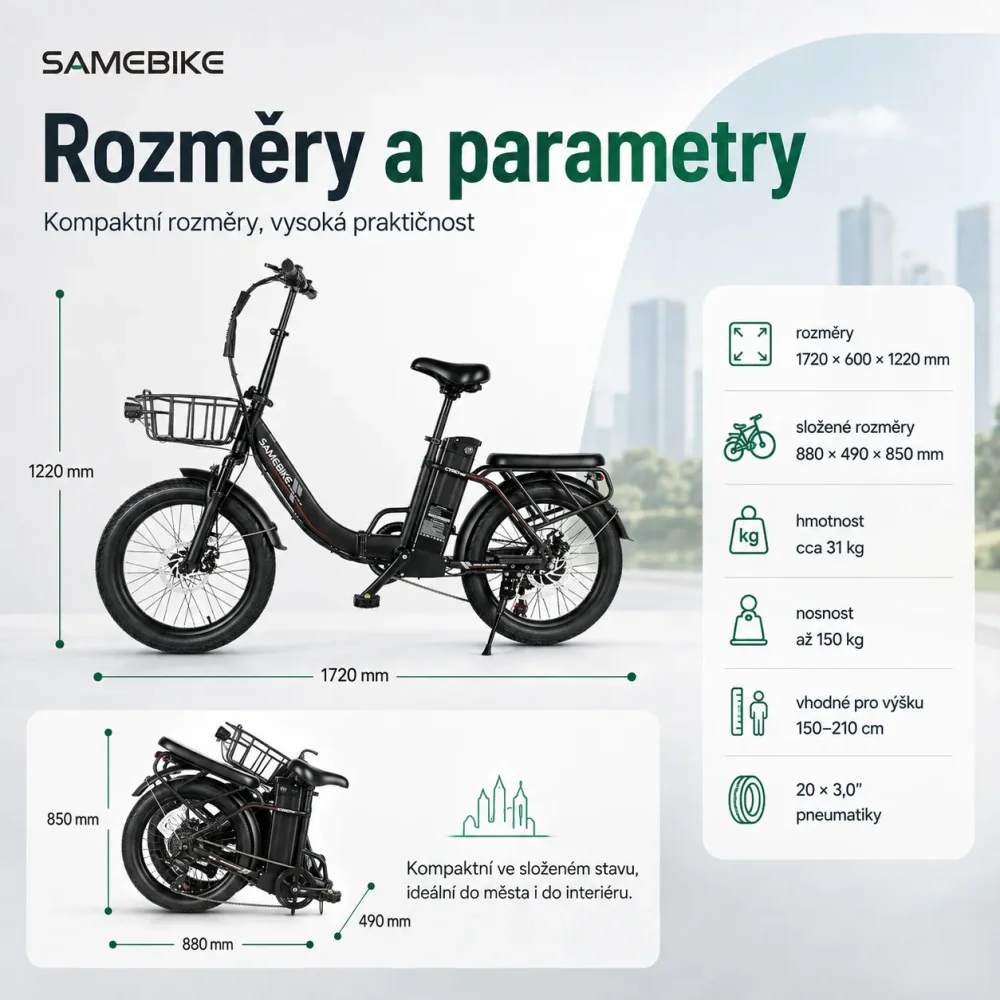 SAMEBIKE CY20 PRO skládací konstrukce