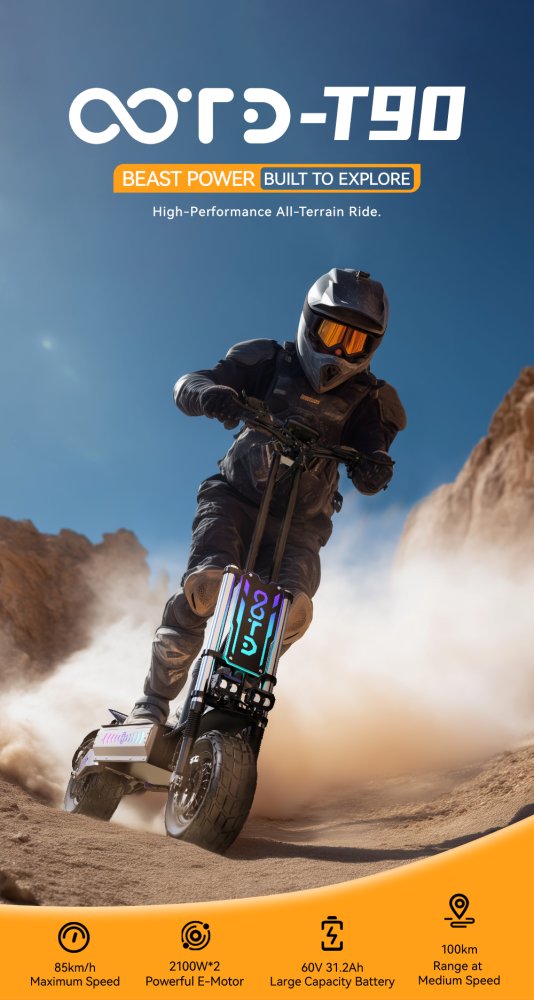 OOTD T90: Ultimativní terénní elektrokoloběžka pro neomezená dobrodružství