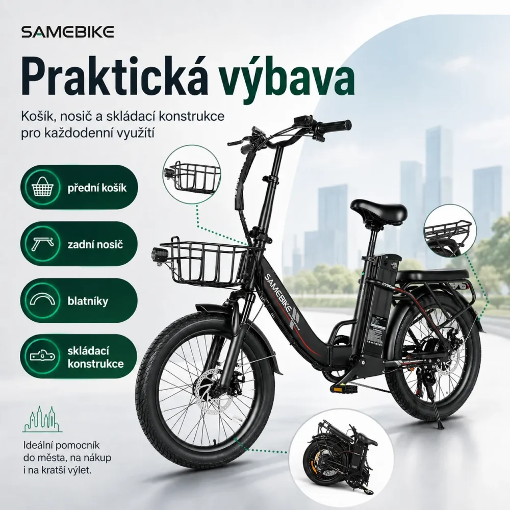 SAMEBIKE CY20 PRO praktická výbava