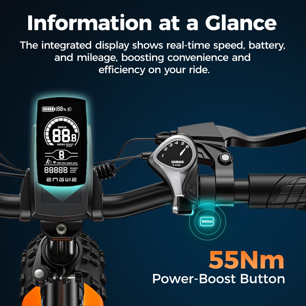 Tlačítko Boost na řídítkách ENGWE