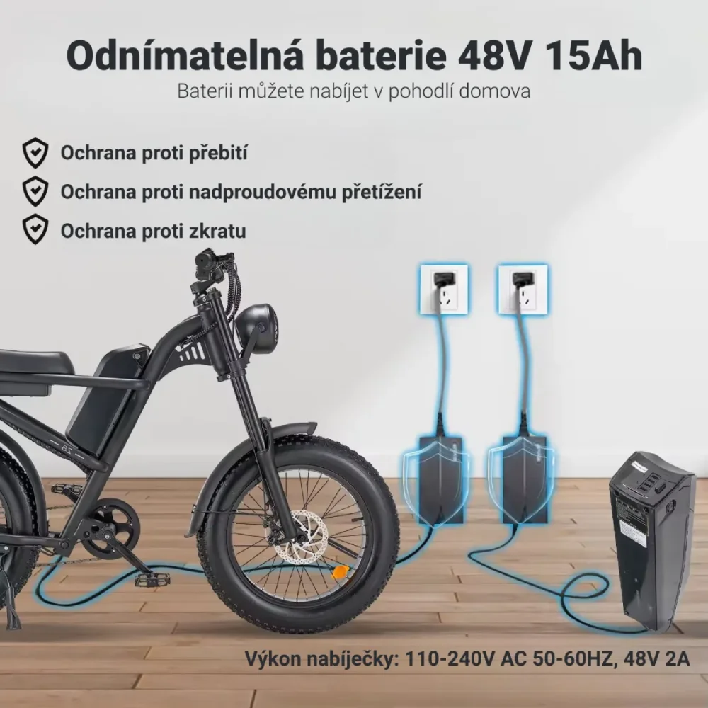Fatbike Ranger Z8 Pro - rychlé a bezpečné nabíjení