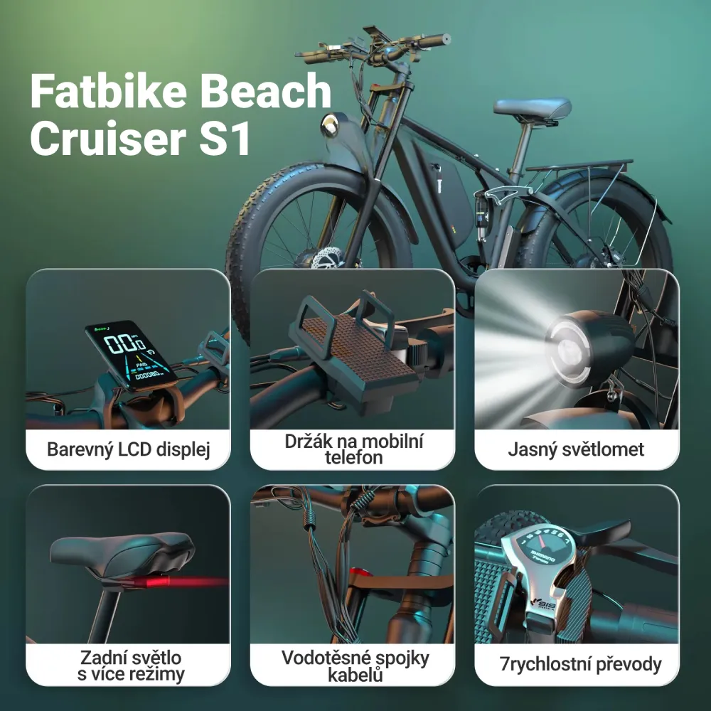 Fatbike Beach Cruiser S1 - nadupané elektrokolo