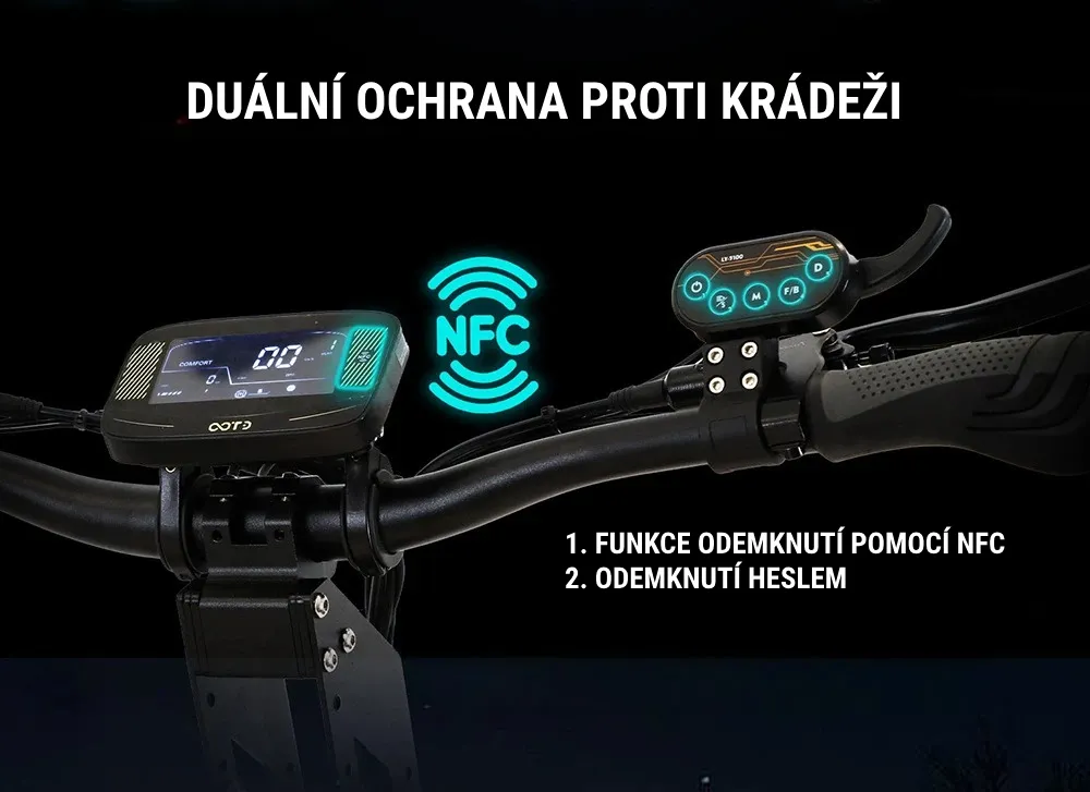 Extrémně výkonná tříkolová elektrokoloběžka OOTD T30 - NFC 