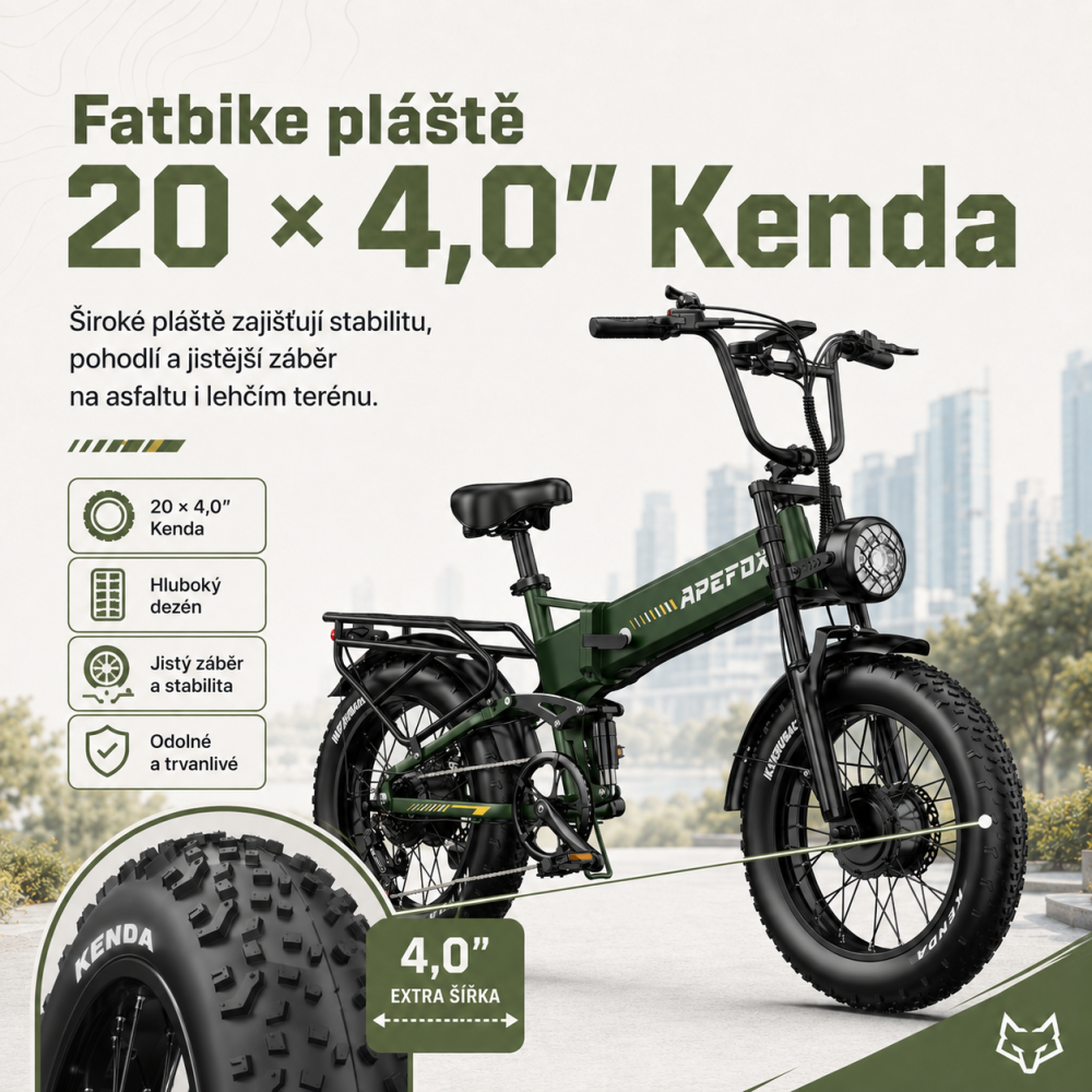 APEFOX RH20 pneumatiky Kenda 20 x 4.0