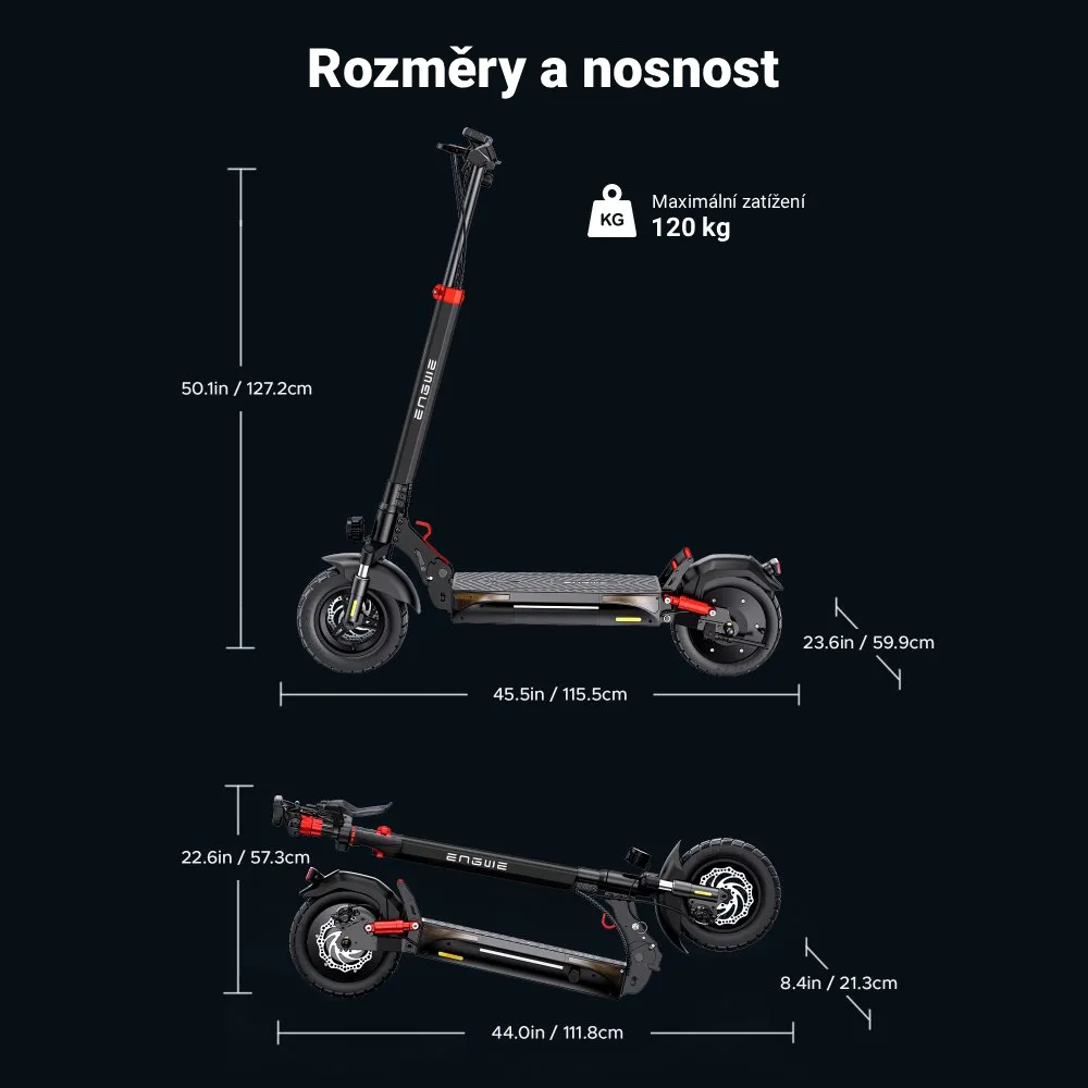 ENGWE Y600: Výkonná skládací elektrokoloběžka s odpružením a dojezdem až 70 km