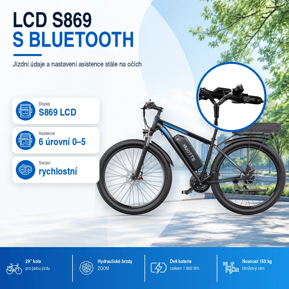 DUOTTS C29-K displej S869 s Bluetooth