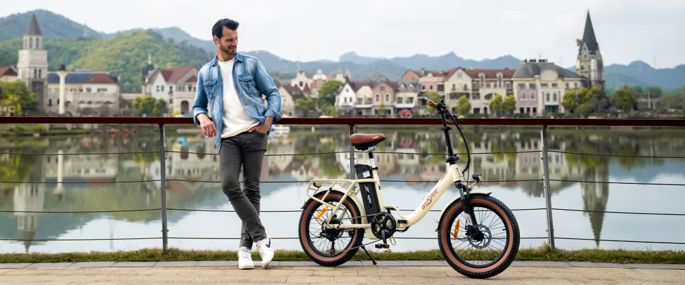 Onesport OT16-2 | Skládací Fat Bike, 250W, 17Ah, Shimano 7-rychl., LCD Displej