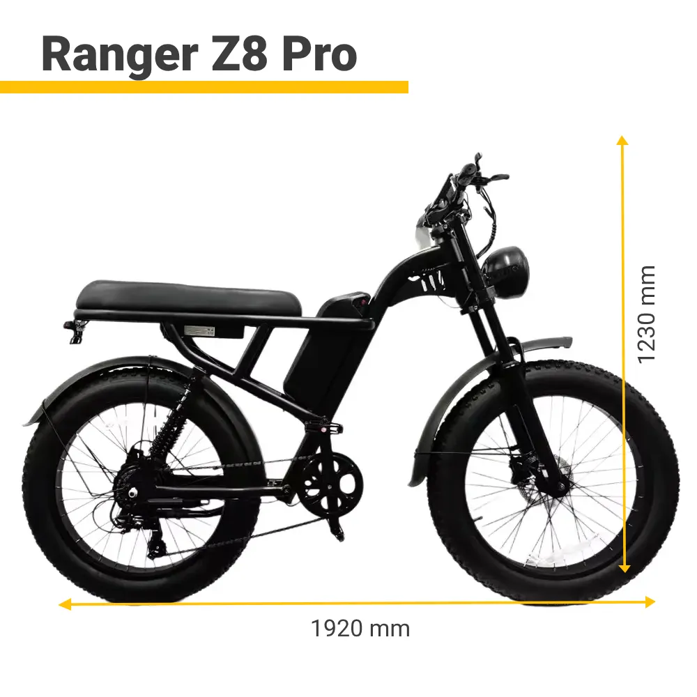 Fatbike Ranger Z8 Pro - roměry elektrokola