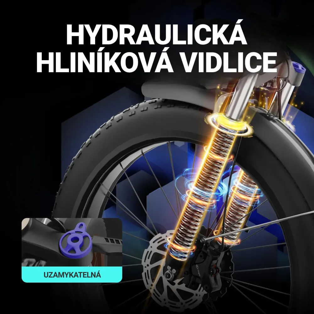 Fatbike Beach Cruiser F1 AWD - hydraulická hliníková vidlice