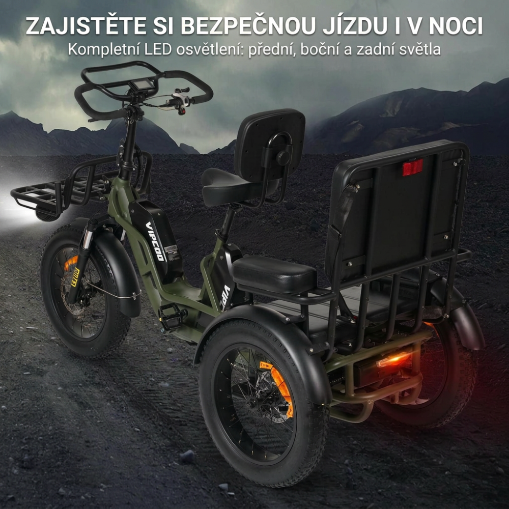Pohled na brzdy a nákupní koš