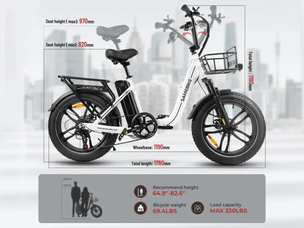 Samebike C05 Pro – 250 W nábojový motor s 55+ Nm