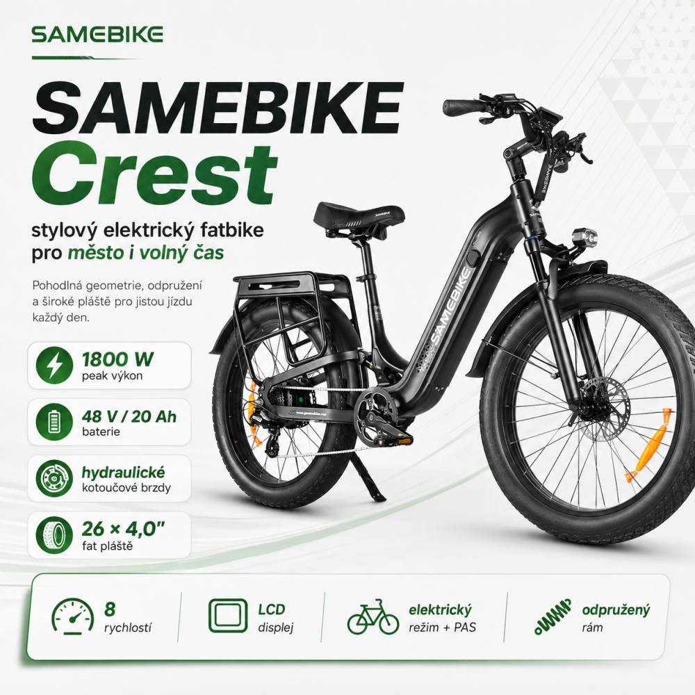 SAMEBIKE CREST výkonné dámské fatbike elektrokolo