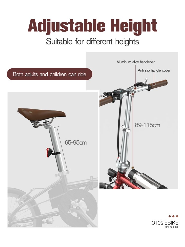 Detail sedla a brzd OneSport OT02