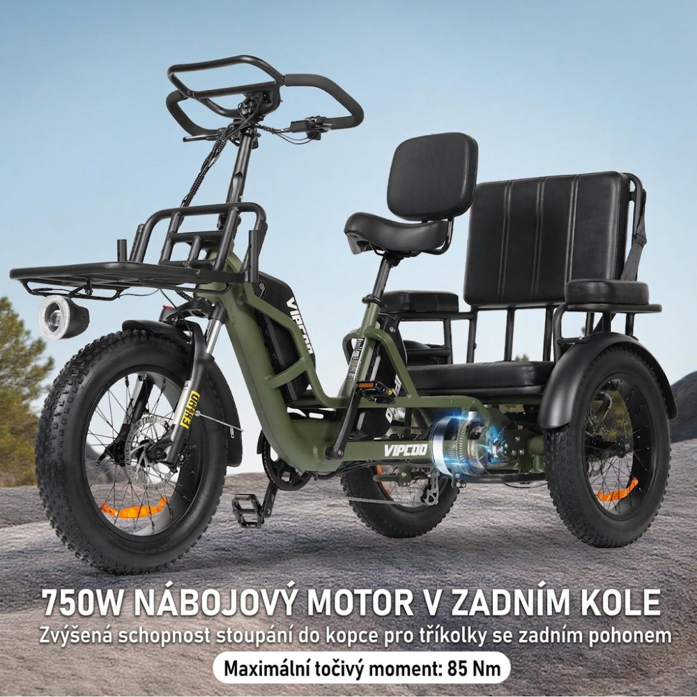 Pohled na brzdy a nákupní koš